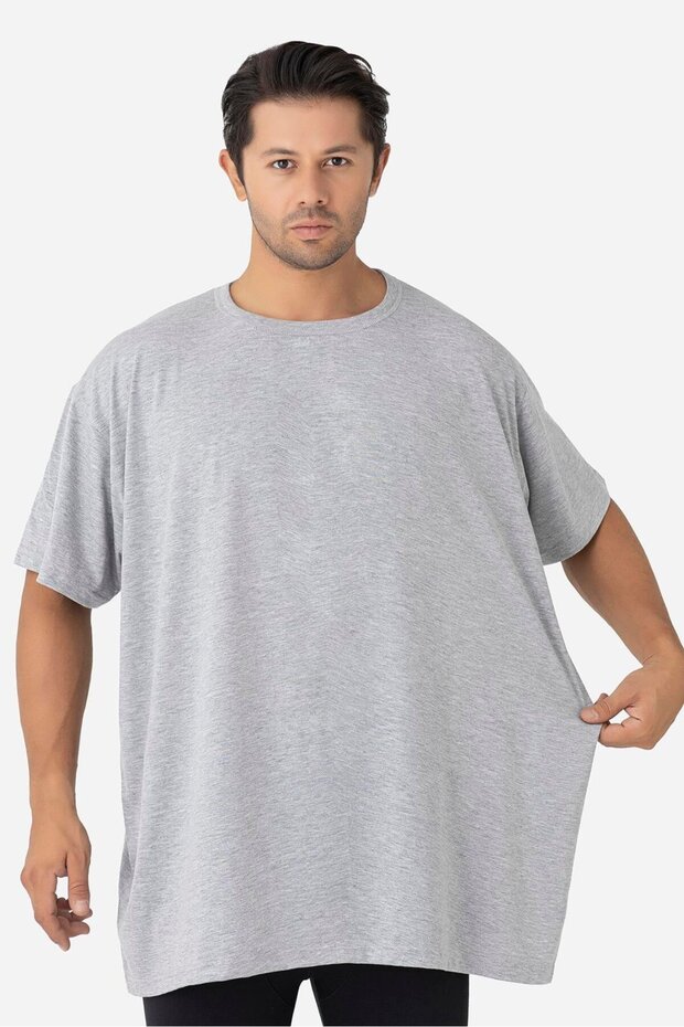 Men's Large Size T-Shirt Crew Neck Short Sleeve 100% Cotton Combed