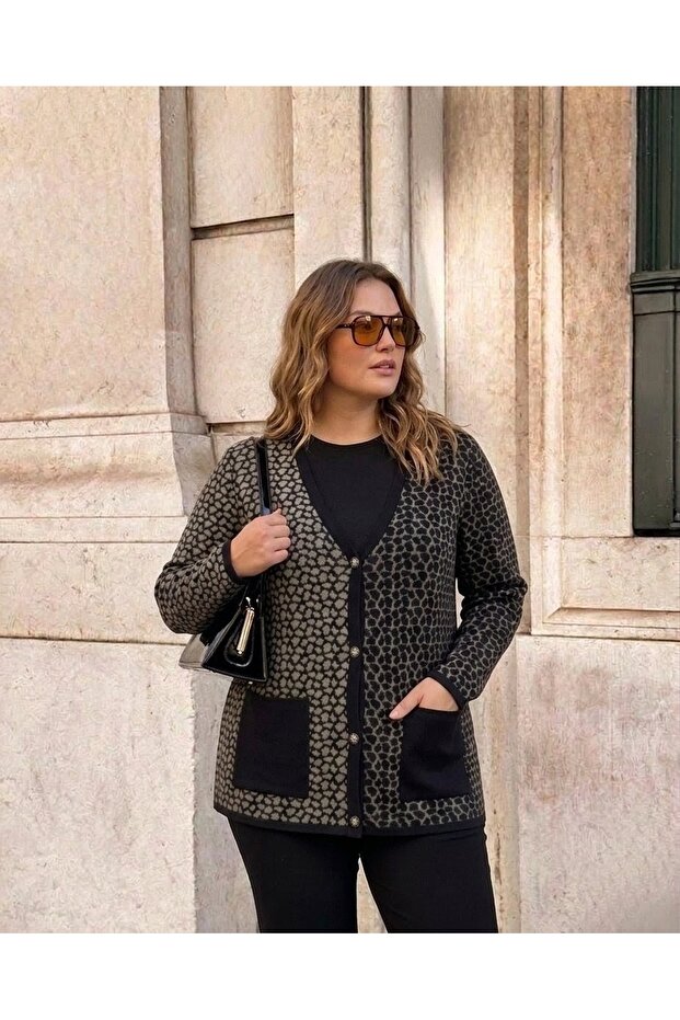 Steel Knit Classic Leopard Pattern Tricot Jacket