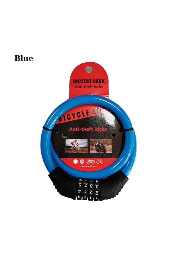 blue 4 Digit Strong Heavy Duty Cycle Security Bicycle Lock Combination Number Bike Lock Password Res