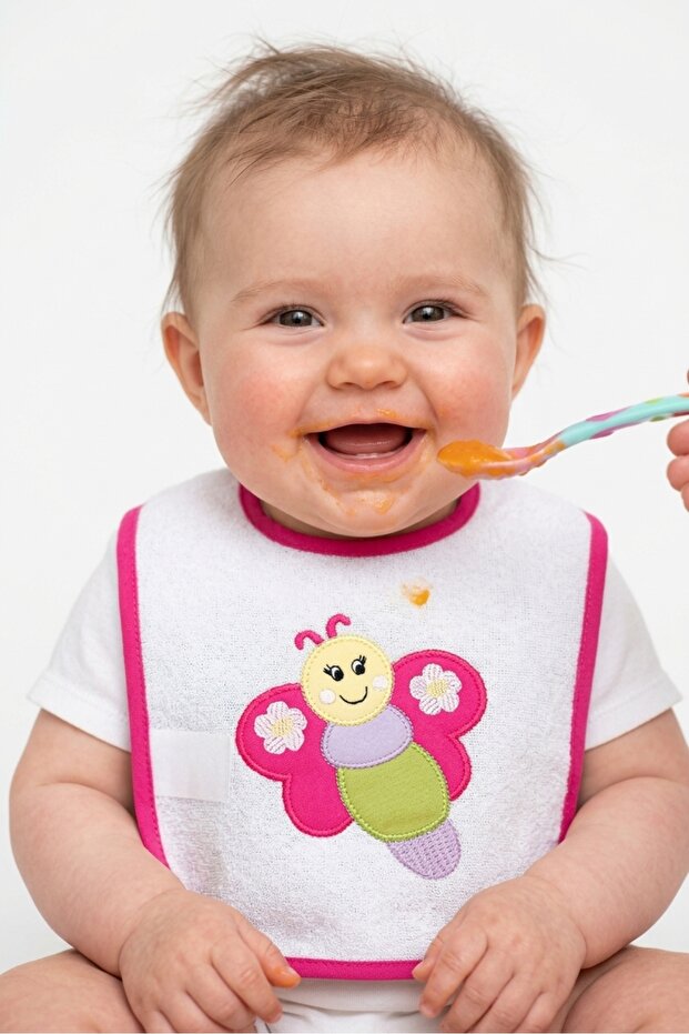 0-12 Months Baby Bibs Colorful Cute Character Embossing with Cirt Cirt Binding