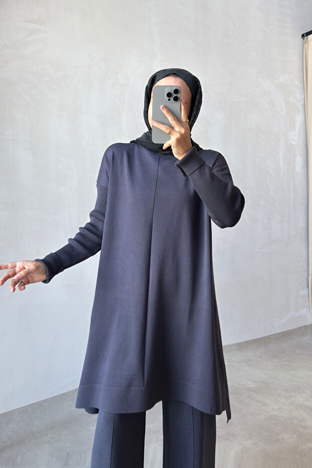 Mira Mercerized Hijab Tunic - Smoked