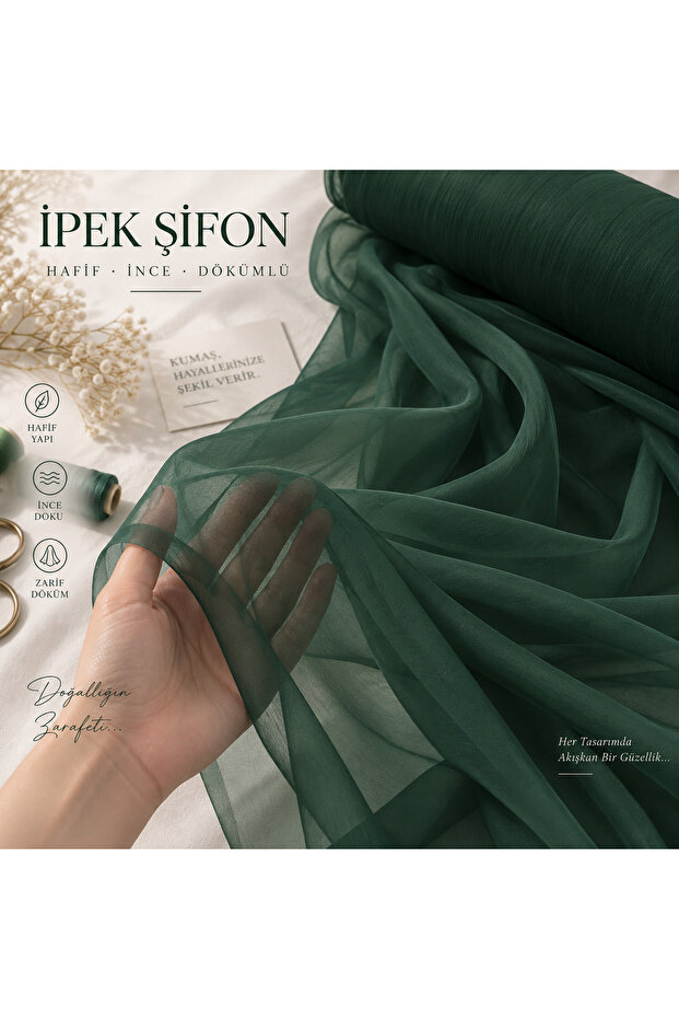 Silk Chiffon Fabric, Fine Textured, Sweat-Resistant Dressmaking Fabric (150 X 100 cm)