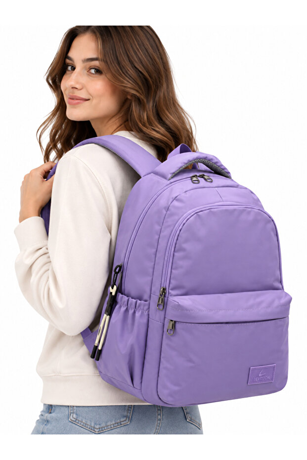 Waterproof Fabric Lightweight Unisex School Backpack 2200 Lilac