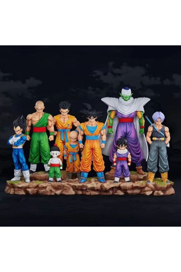 with box 1 set 9 pcs 28cm Anime Dragon Ball Kids Krillin Son Gohan Trunks PVC Action Figures