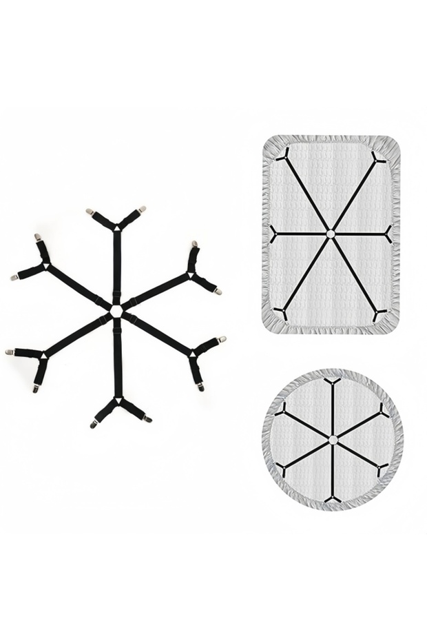 12 Clips Black Universal Bed Sheet Holder Adjustable Elastic Fastener Straps Non-Slip Sofa Cover Cli