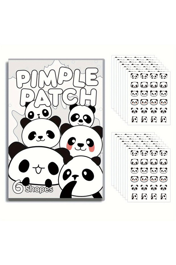 24pcs 24pcs Cute panda sticker Invisible Acne Patches - Hydrocolloid Spot Marks Blemishes Covering S