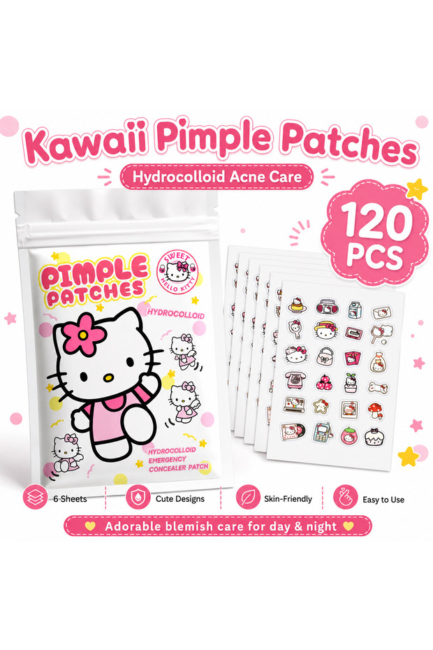 120PCS 120PCS Hello Kitty series acne patches, acne patches, hydrogel acne patches, skin concealer p