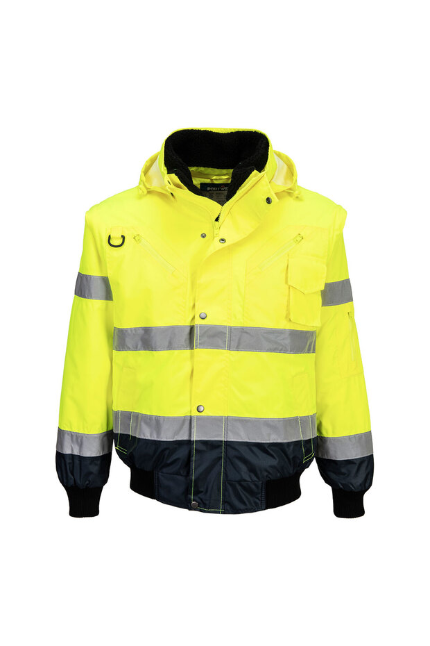 C465 - 3 in 1 Contrast Bomber Coat