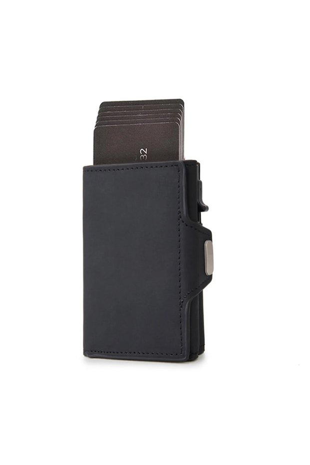 Black Rfid Carbon Fiber Card Holder Men Wallets Slim Thin Coin Pocket ID Bank Credit Cardholder Case