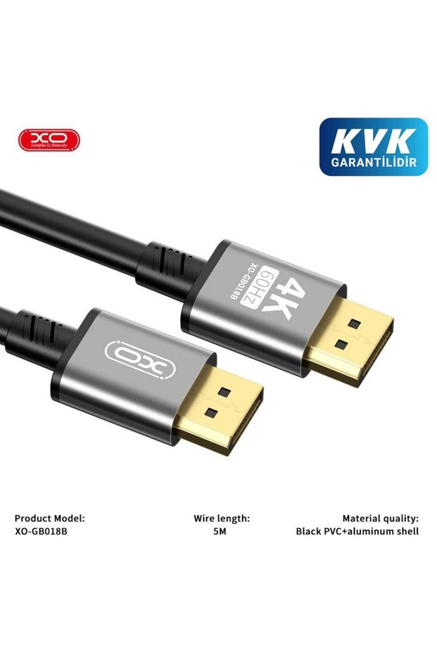 Gb018B Dp to Dp Metal Cable 4K - 5m Data Transfer Cable
