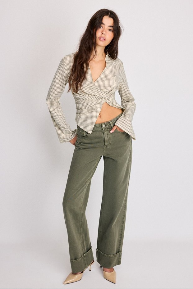 D92 straight geniş paça jean