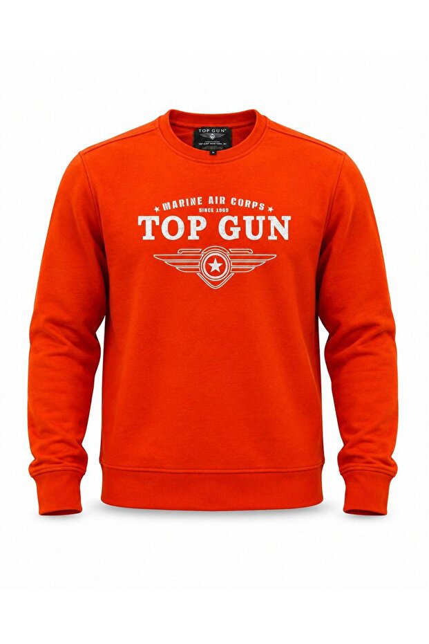 "Top Gun" Printed Sweat Orange