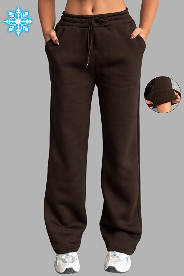Women's Winter 3-Thread Fleece Lined Baggy Sweatpants