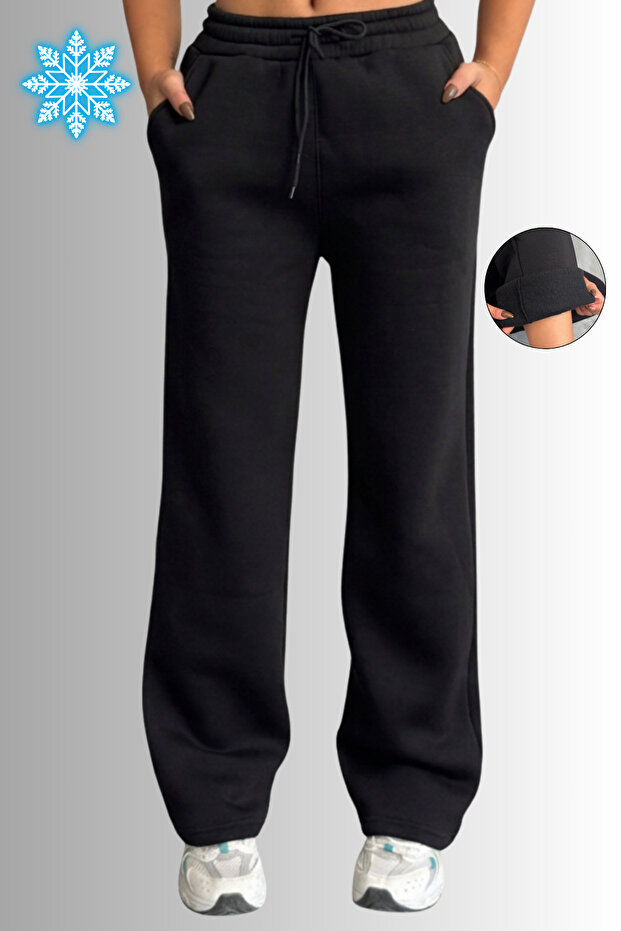 Women's Winter 3-Thread Fleece Lined Baggy Sweatpants