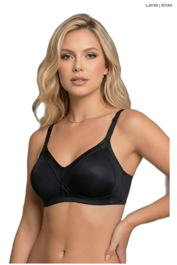 Women's 9150-B Gathering Wireless Soft Cup Bra Black