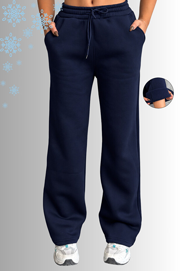 Women's Winter 3-Thread Fleece Lined Baggy Sweatpants
