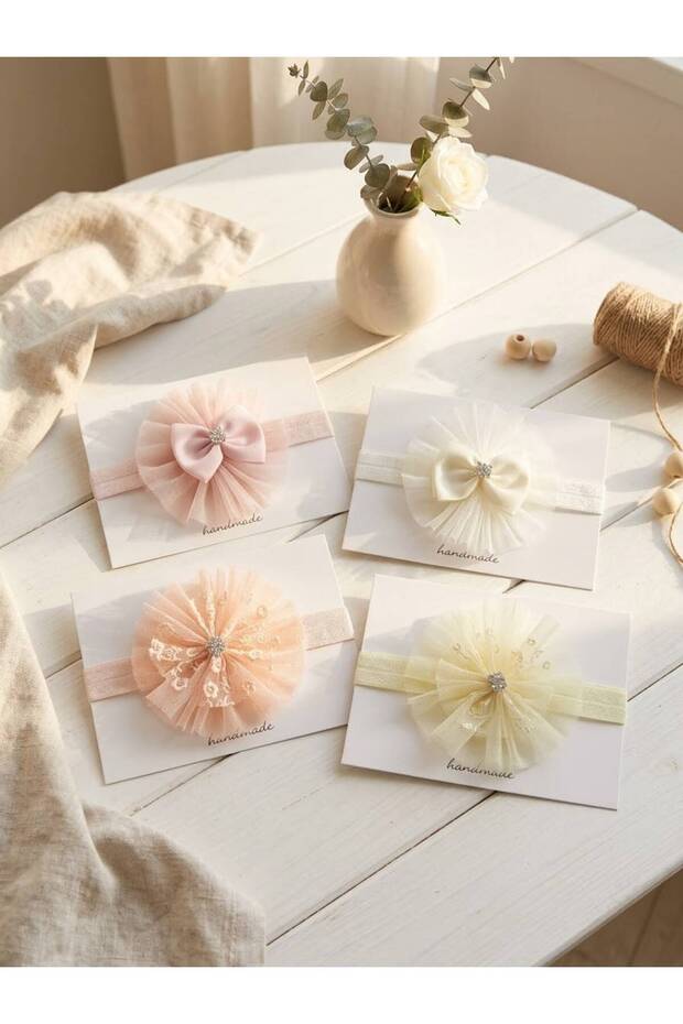 Baby Girl Bandana Set of 4 Elasticized Mevlütlük Photo Shoot