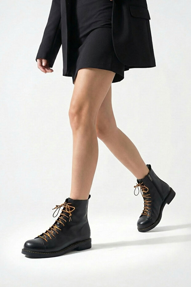 Mulins Women's Genuine Leather Boots - Black