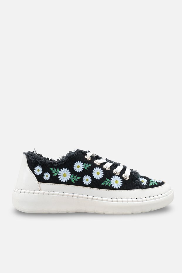 Women's Wedge Sneaker Sports Shoes Palitya Black