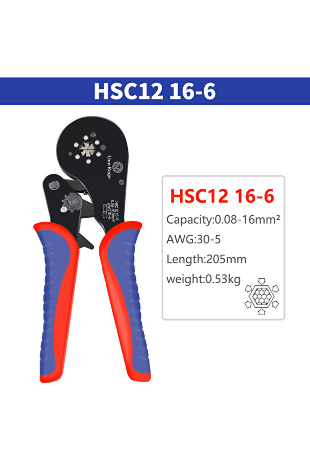HSC12 16-6 Tubular Terminal Crimping Tool Small Pliers HSC12 16-6 Large Terminal Precision Electrica