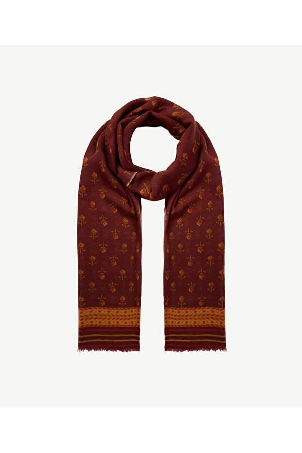 Floral Patterned Wool Shawl