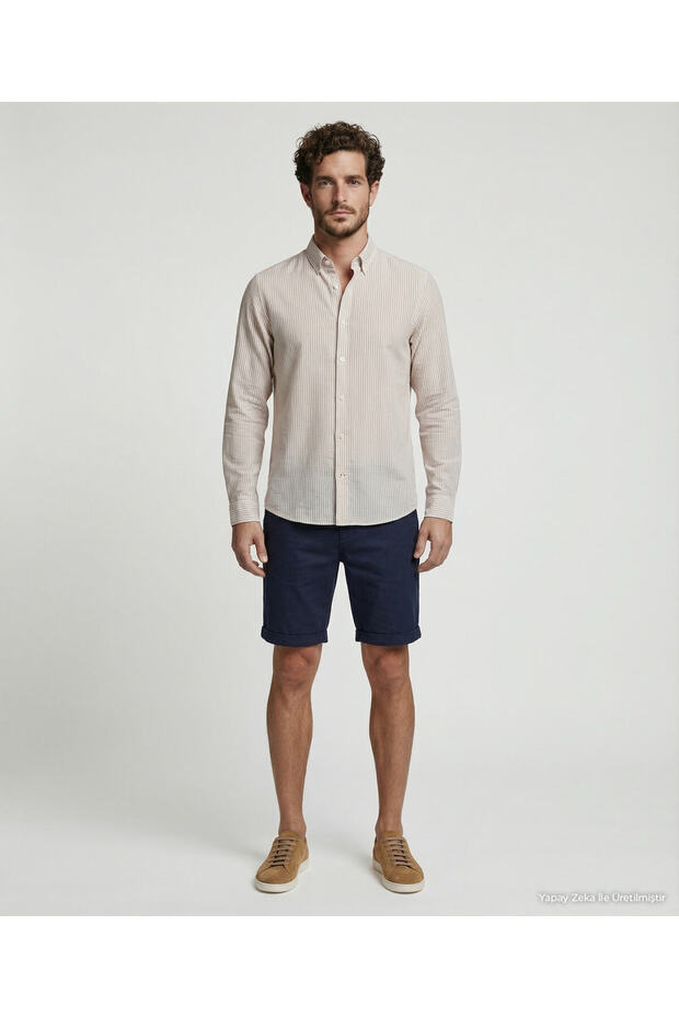 Regular Shirt Collar Long Sleeve Shirt