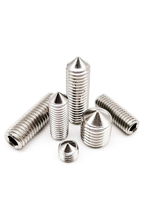 50 قطعة M5x8mm DIN914 مسمار تثبيت مخروطي الشكل برأس سداسي داخلي M3 M4