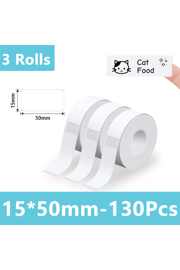 3Rolls 1550 Marklife 1/3/6Rolls Thermal Label Adhesive White Sticker Transparent UV Paper Compatible