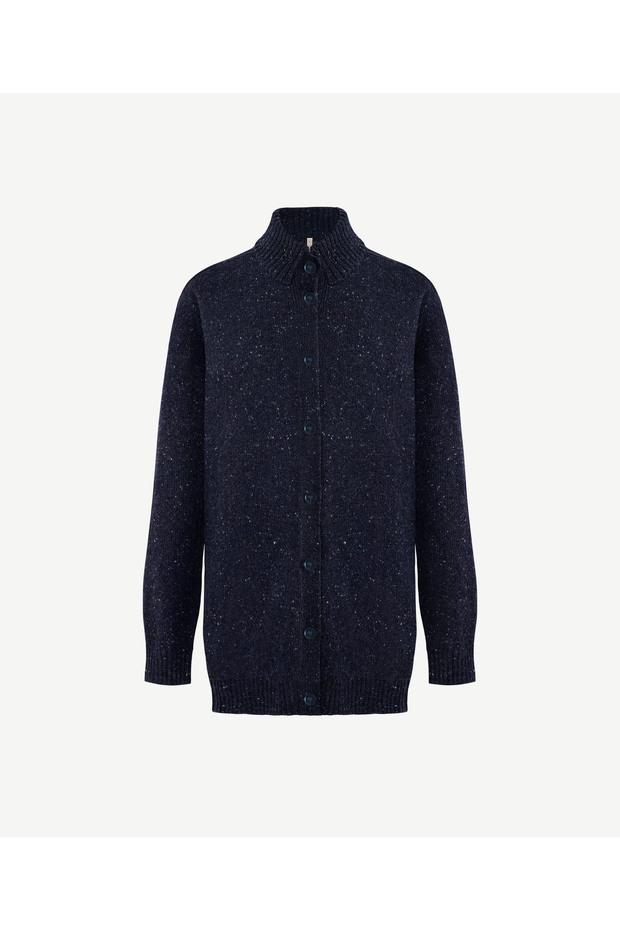Regular Stand Collar Long Sleeve Cardigan
