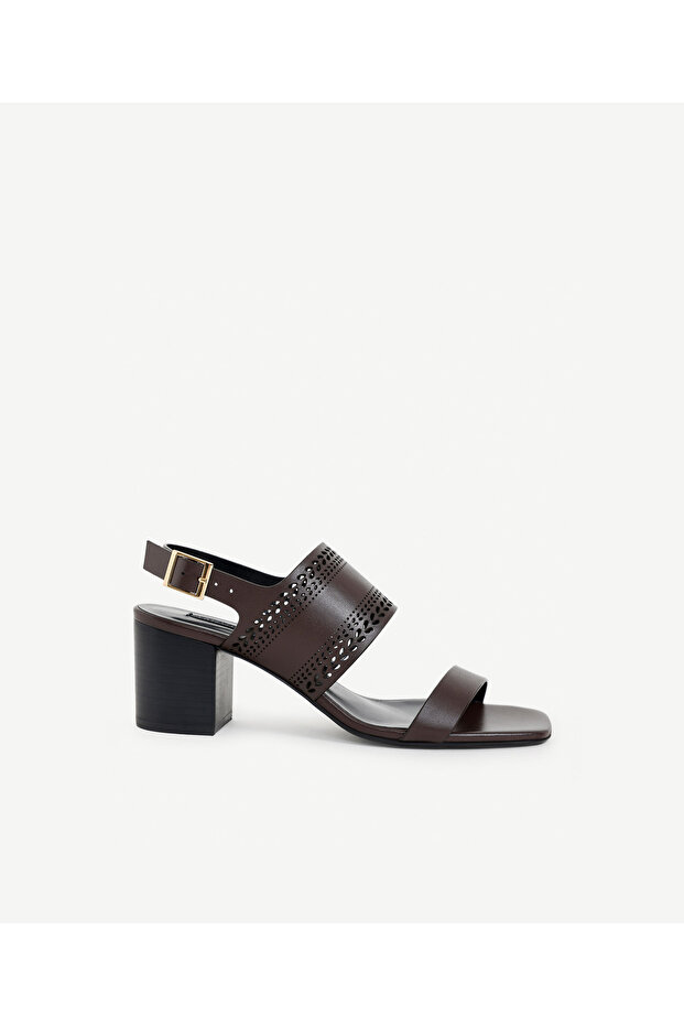 Laser Cut Leather Heeled Shoes