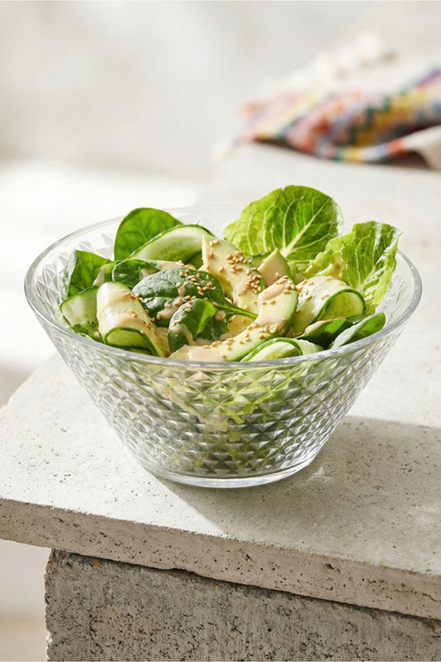 Artemis Glass Salad Bowl Single Extra Large 2150 ml (Presentation Bowl, Preparation Bowl)