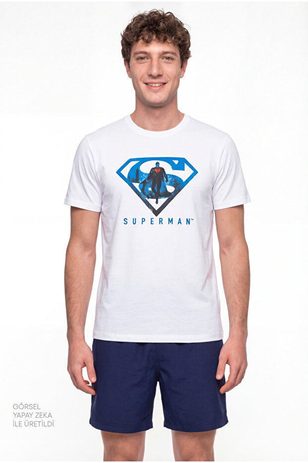 Men's Colorful Lic-Superman Pajama Set