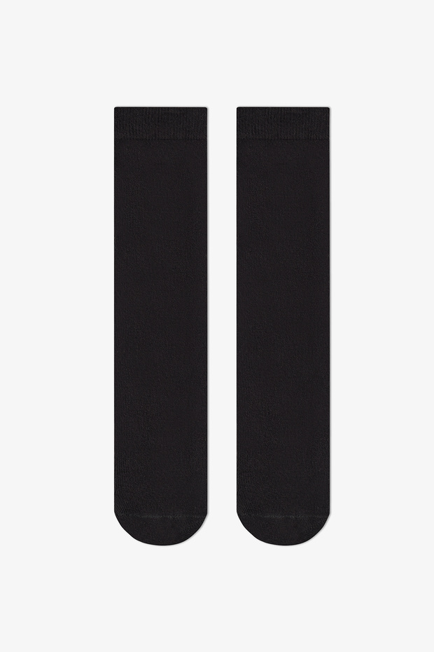 Girl's Heelless Black 2-Piece Trouser Socks
