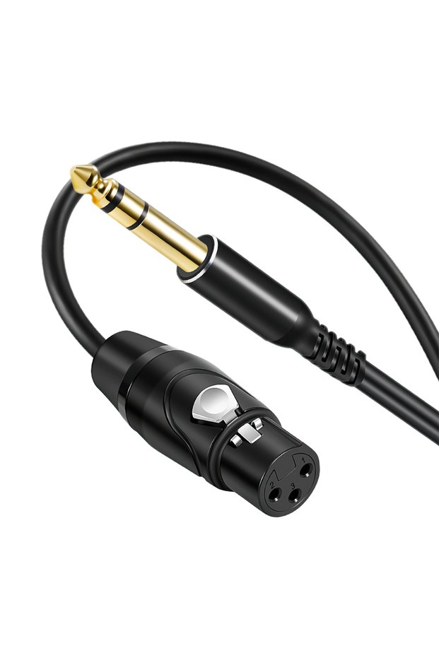 1m black Jack 6.35mm To XLR Microphone Speakers Audio HiFi Cable 3Pin Female To 6.5mm Male for Mixer