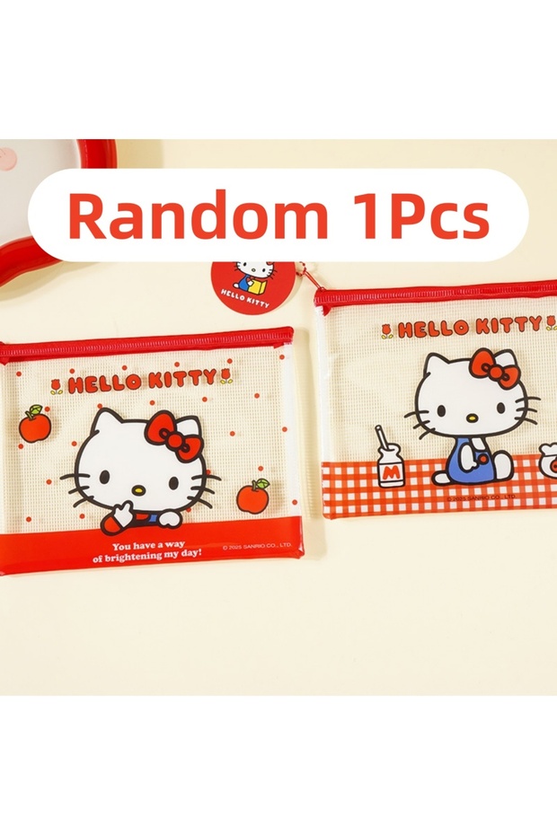 Joytop Random 1Pcs Genuine Sanrio Cartoon A5 Document Bag Hello Kitty Snap Information Bag Cute Stud