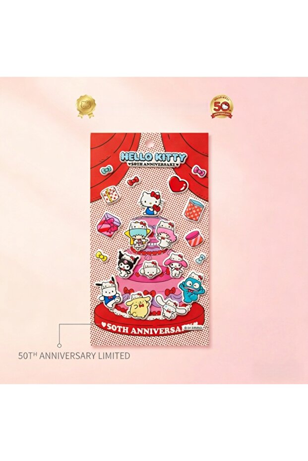 Joytop I-1Sheets Sanrio Genuine Stickers Hello Kitty Kuromi Melody 3D Puffy Foam Decals for Journal