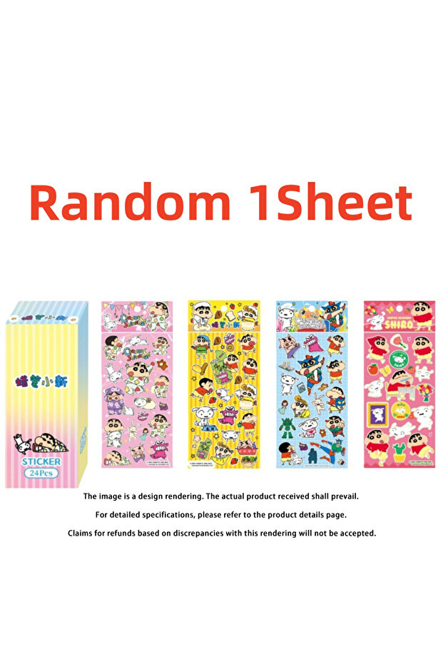 Joytop Random 1Sheet Genuine Crayon Shin-chan 3D PVC Stickers Kawaii Anime Cartoon Journal Scrapbook