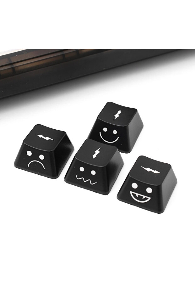 Direction Cute Emo Backlight Keycaps Set WASD Arrow Direction Keys Black Broadside Lighting Key Cap