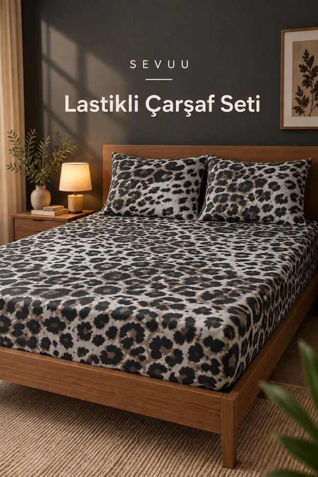 Cotton Ranforce Elastic Sheet Set with 2 Pillowcases