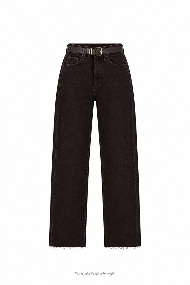 Brown Coffee Belted Jean Brown