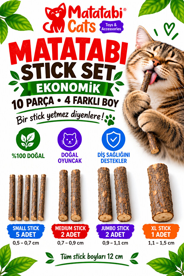 Matatabi Stick Pack Natural Cat Chew Stick Cat Toy 10 Sticks