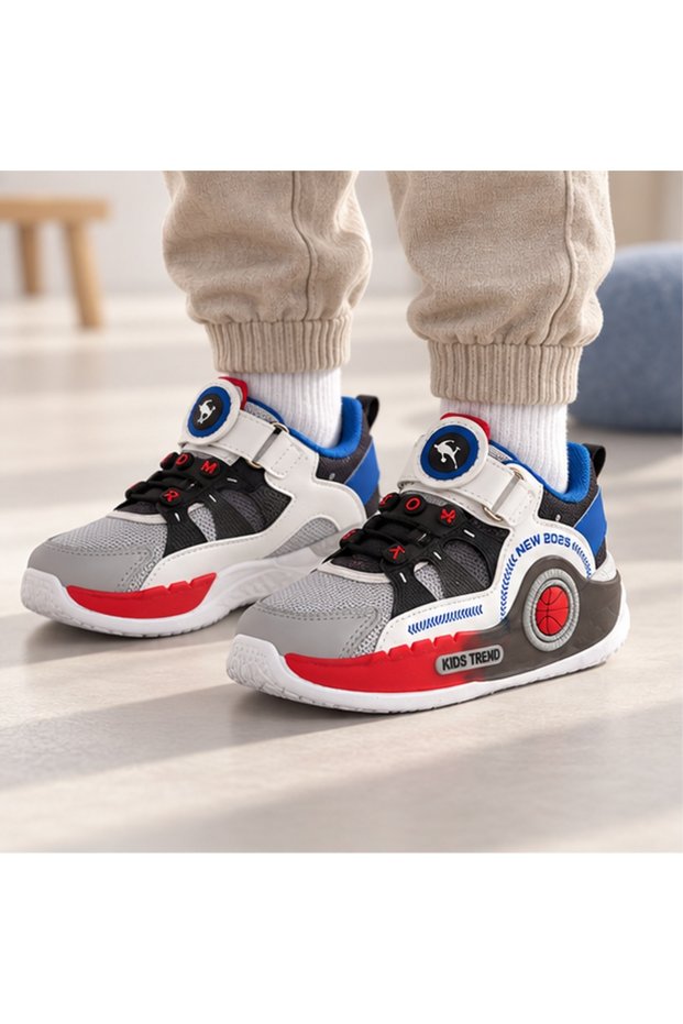 Children's Basketball Sports Shoes | Orthopedic - Non-Slip - Lightweight & Comfortable | Velcro | Daily & School Use