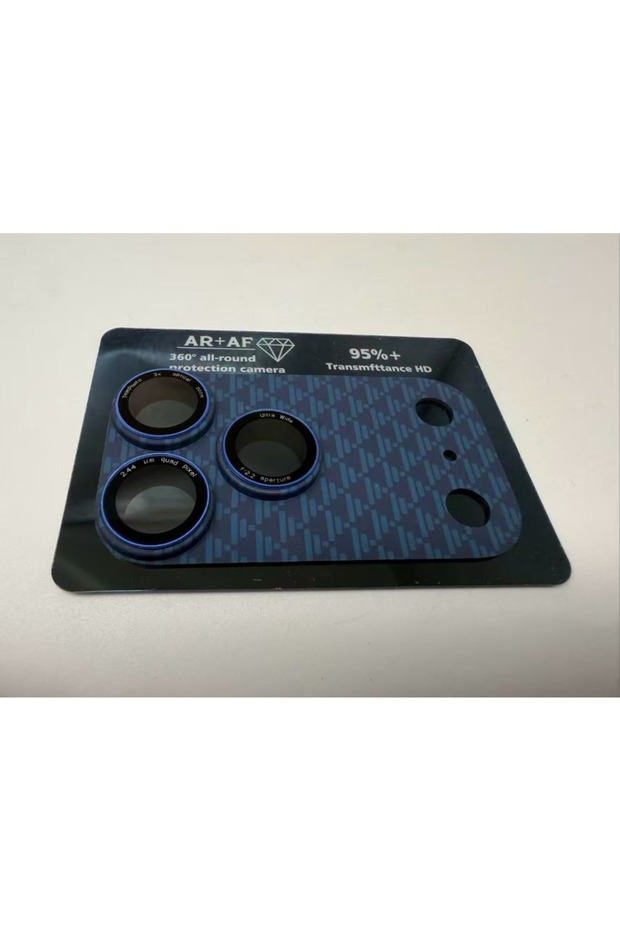 For iPhone 17 Pro Navy Blue High Quality Carbon Fiber Kevlar HD Lens Tempered Glass Film For iPhone