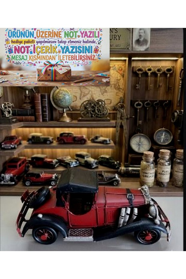 A Timeless Classic: Vintage Metal Burgundy-Black Antique Vehicle (if You Have Any Specific Notes, They Will Be Written on the Gift Package and Sent as Part of the Shipping Process)