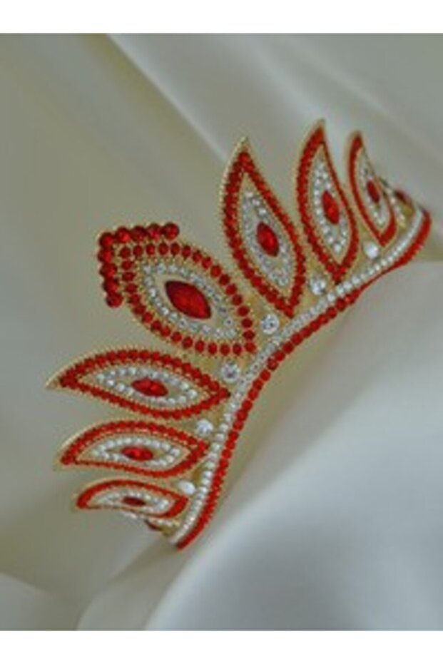 Wedding Engagement Chinese Bridal Crown - Red -