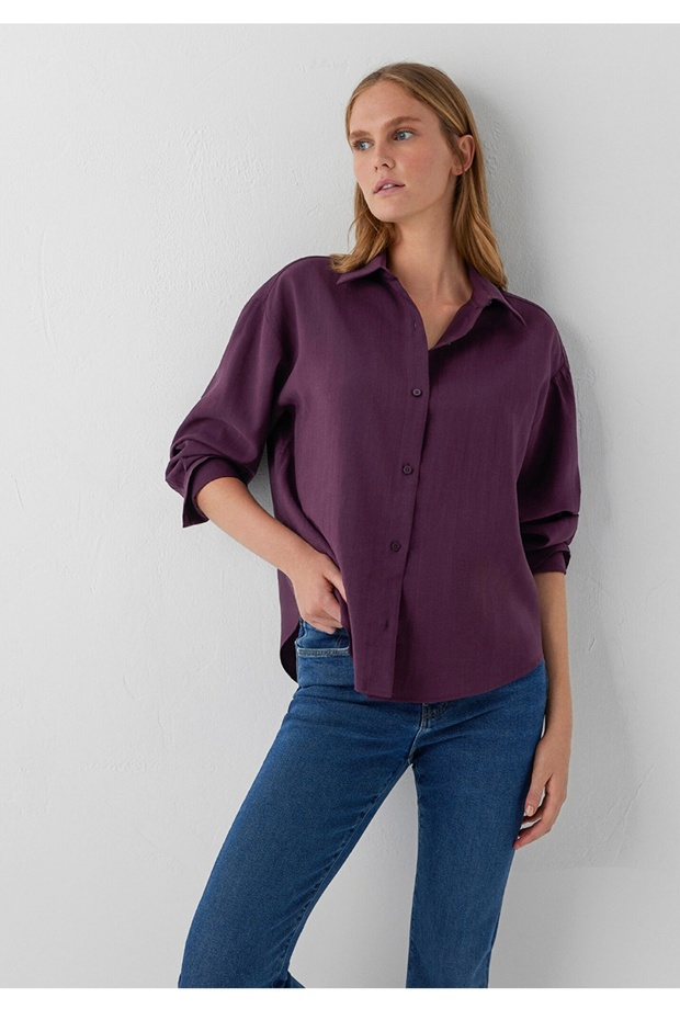 (Tencel) Women's Oversized Shirt with Lyocell Blend.