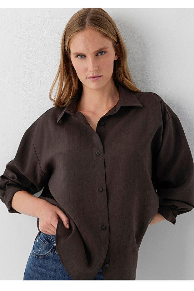 (Tencel) Lyocell Blended Oversize (Wide Cut) Women's Shirt
