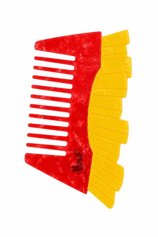 Cute Wide-Toothed Hair Comb with Potato Figure – Colorful Bone Comb