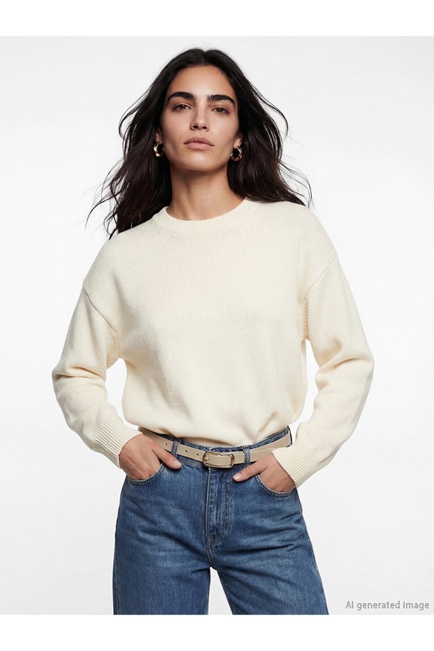 Alita city women's knit sweater with a distinct oval neckline
