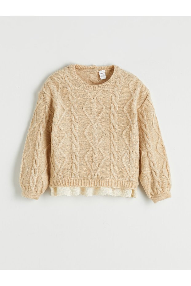 Özmarka New Season Crew Neck Girls' Knitwear Sweater